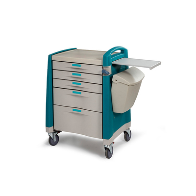 Automatic Self Locking 5 Drawers ABS Utility Medicine Trolley Cart